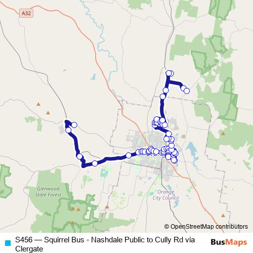 S456 bus Line Map