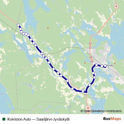Koiviston Auto bus Line Map