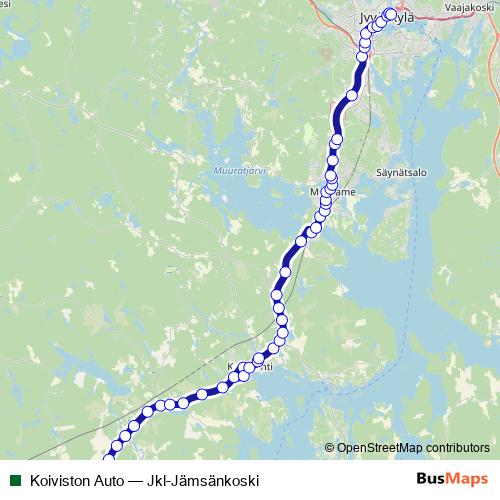 Koiviston Auto bus Line Map