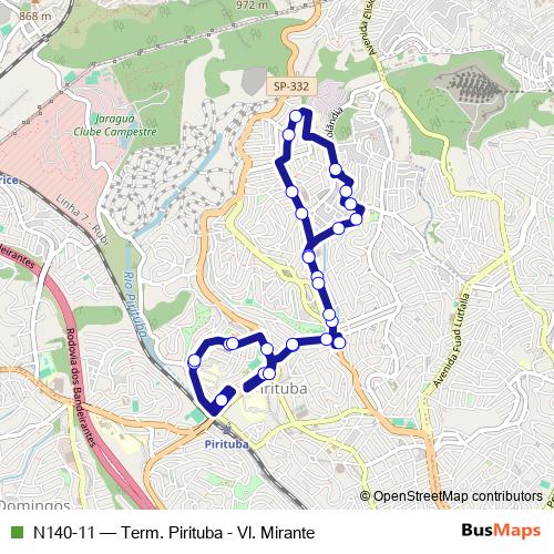 N140-11 bus Line Map