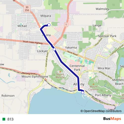813 bus Line Map