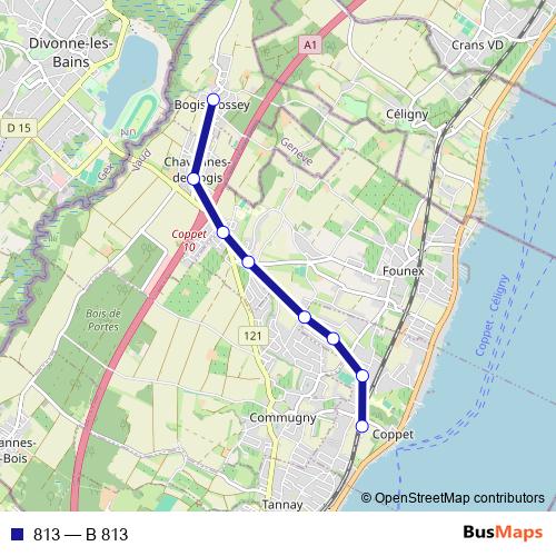 813 bus Line Map