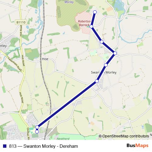 813 bus Line Map