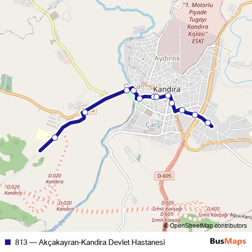 813 bus Line Map