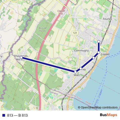 813 bus Line Map