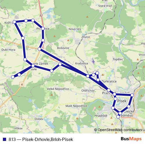 813 bus Line Map