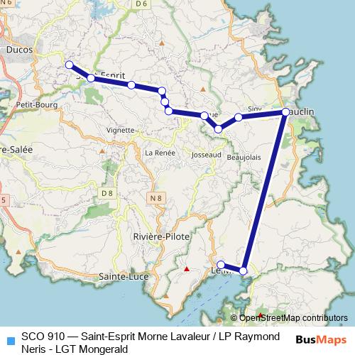 SCO 910 bus Line Map