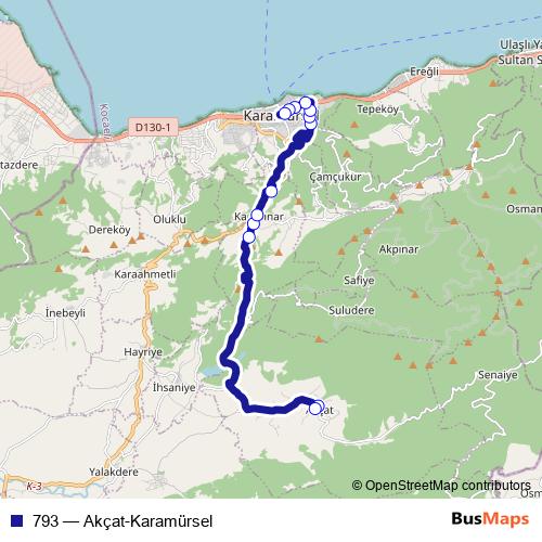 793 bus Line Map