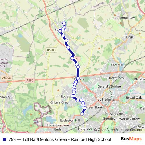 793 bus Line Map