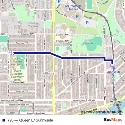 793 bus Line Map