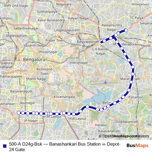 500-A D24g-Bsk bus Line Map