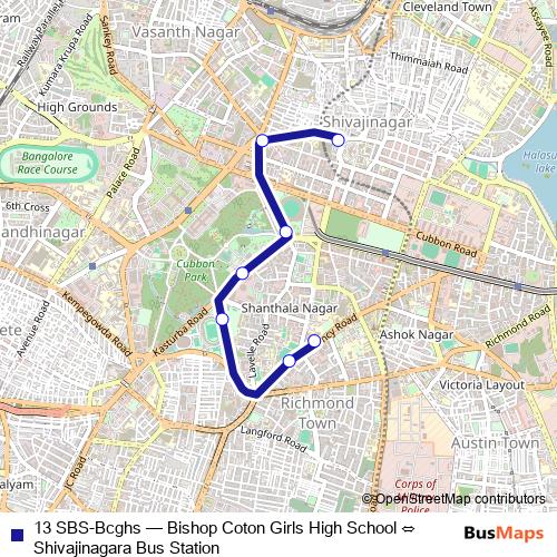 13 SBS-Bcghs bus Line Map