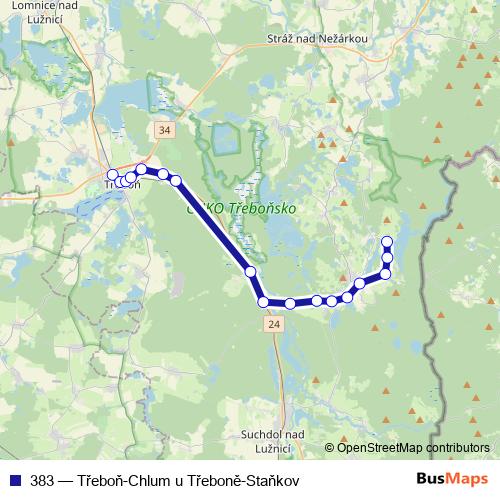 383 bus Line Map
