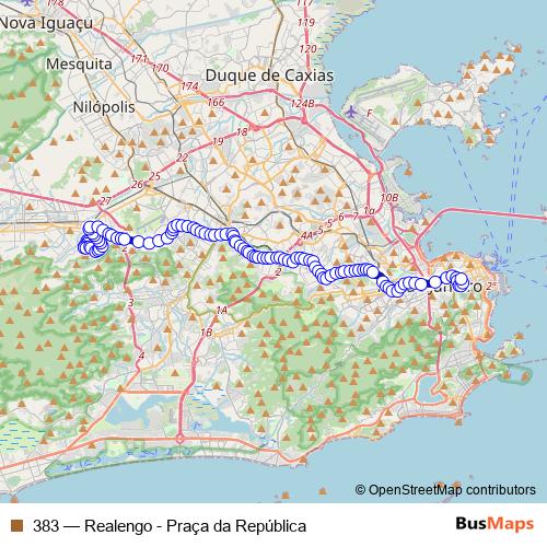 383 bus Line Map