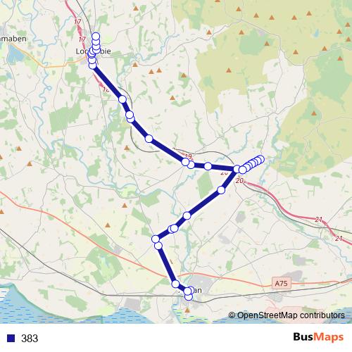 383 bus Line Map