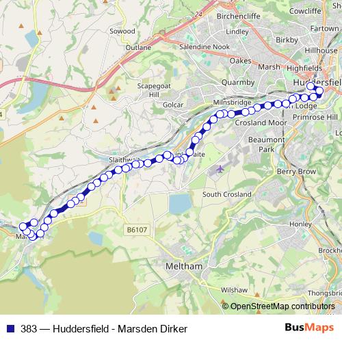 383 bus Line Map