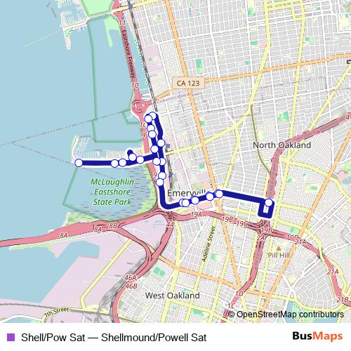 Shell/Pow Sat bus Line Map