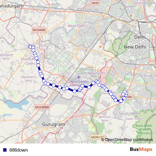 886down bus Line Map