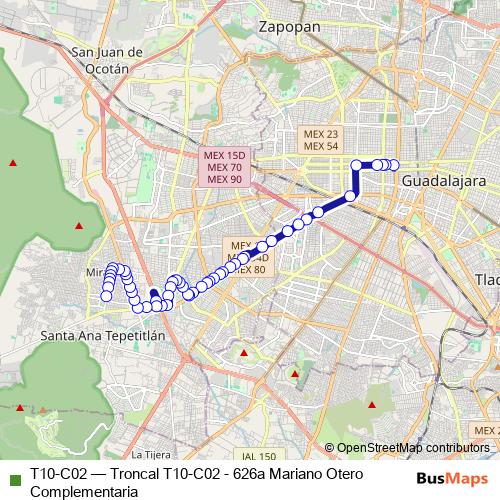T10-C02 bus Line Map