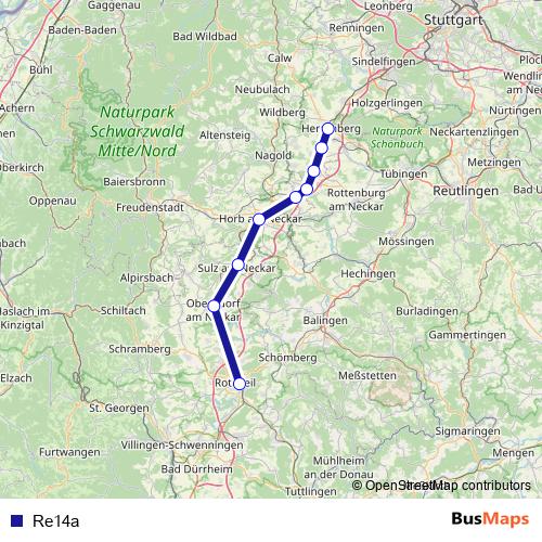 Re14a bus Line Map