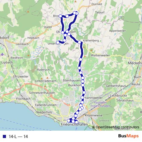 14-L bus Line Map