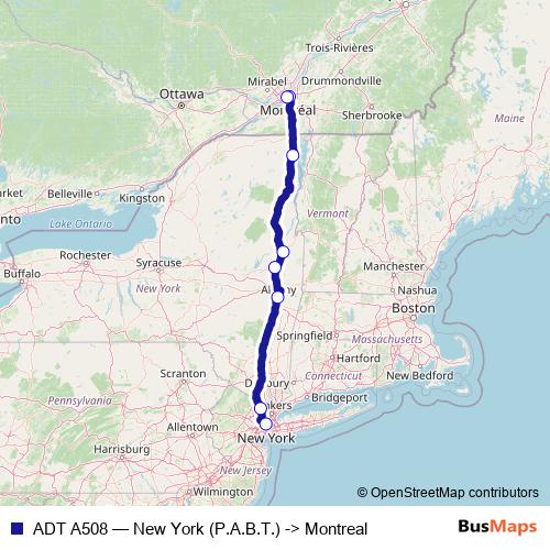 ADT A508 bus Line Map