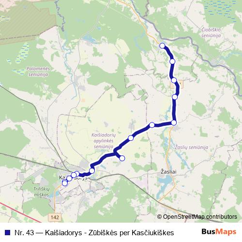 Nr. 43 bus Line Map