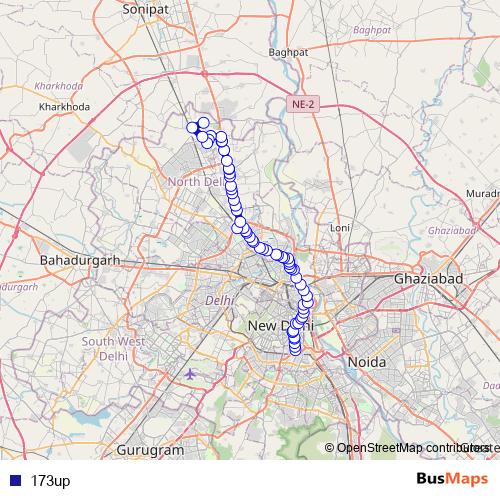 173up bus Line Map