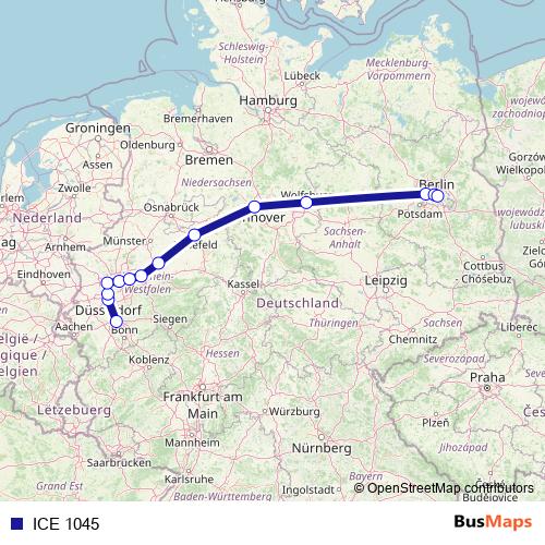 ICE 1045 rail Line Map