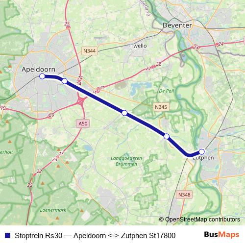Stoptrein Rs30 rail Line Map