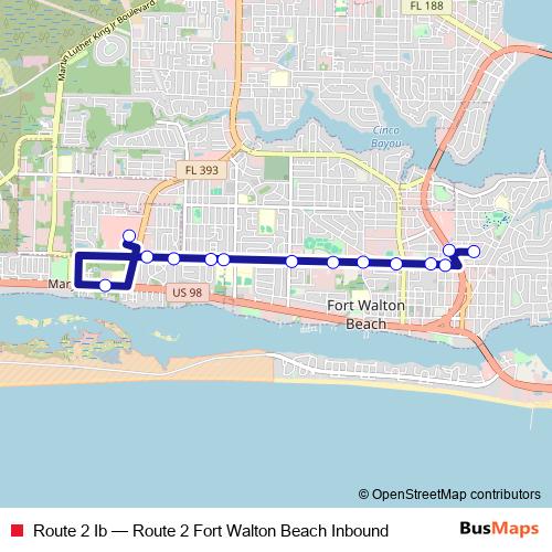 Route 2 Ib bus Line Map