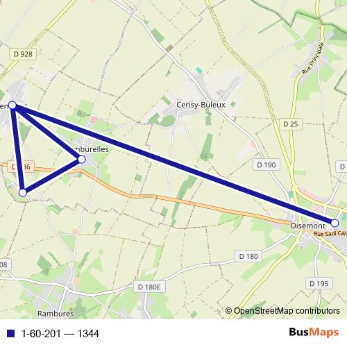 1-60-201 bus Line Map