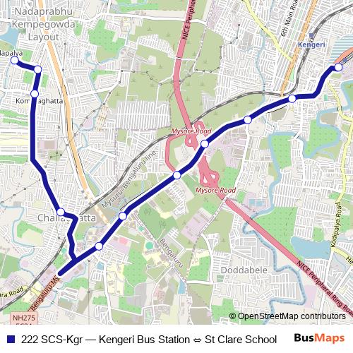 222 SCS-Kgr bus Line Map