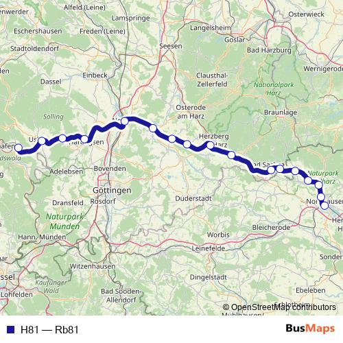 H81 rail Line Map