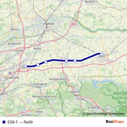 E59-T rail Line Map