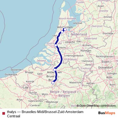 thalys rail Line Map