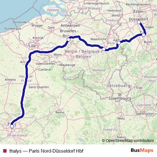 thalys rail Line Map