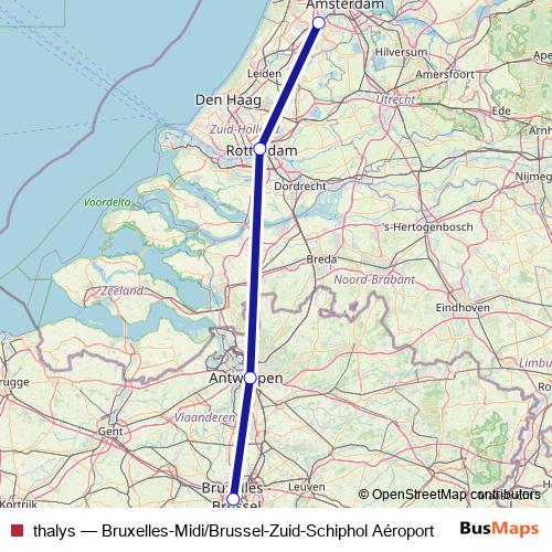 thalys rail Line Map