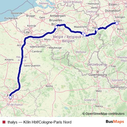 thalys rail Line Map