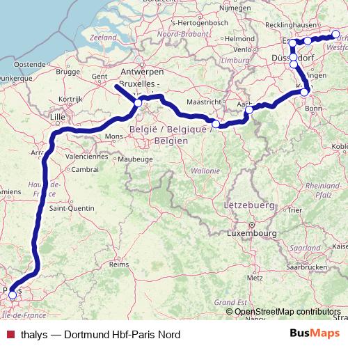 thalys rail Line Map