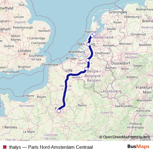 thalys rail Line Map