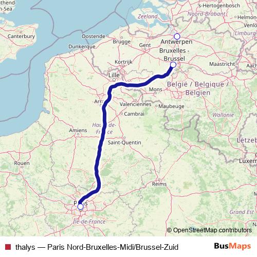 thalys rail Line Map