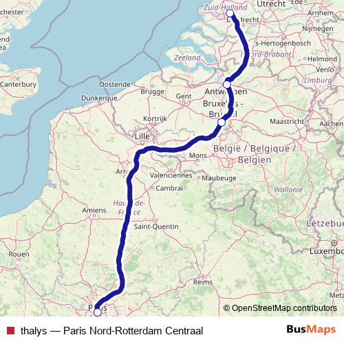 thalys rail Line Map