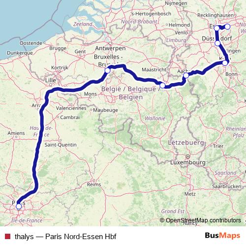 thalys rail Line Map