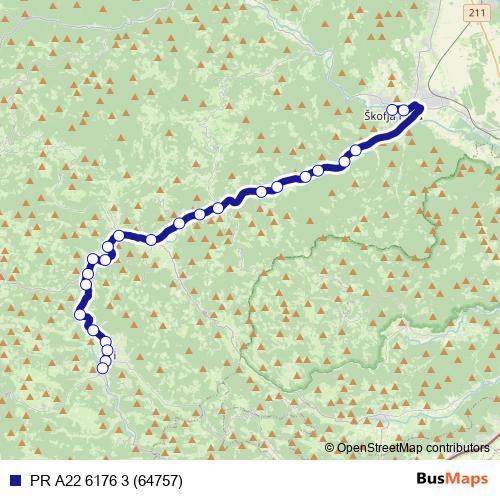 PR A22 6176 3 (64757) bus Line Map