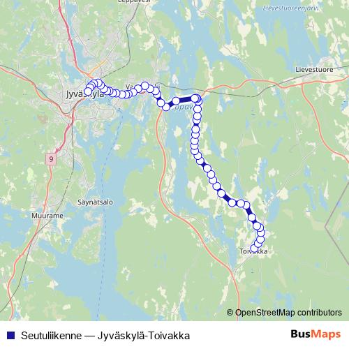 Seutuliikenne bus Line Map