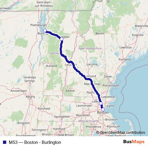 M53 bus Line Map