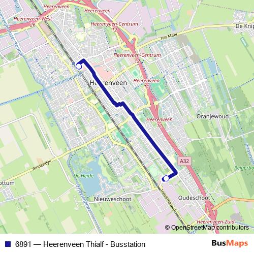 6891 bus Line Map