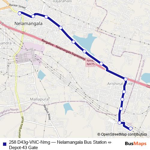 258 D43g-VNC-Nmg bus Line Map