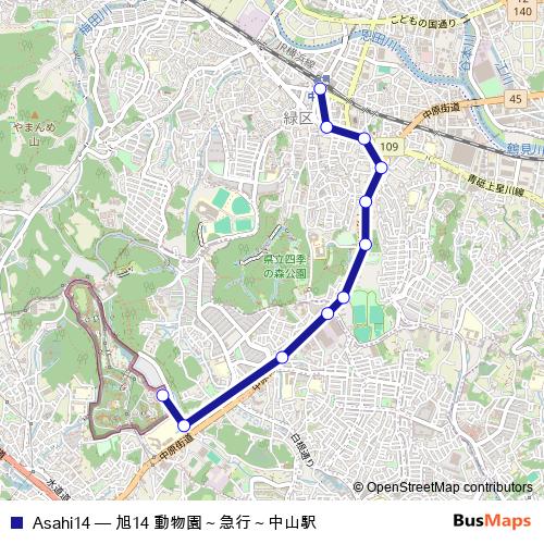 Asahi14 bus Line Map